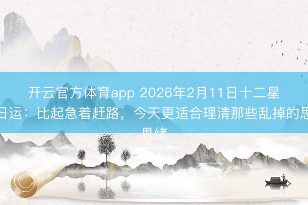 开云官方体育app 2026年2月11日十二星座日运：比起急着赶路，今天更适合理清那些乱掉的思绪